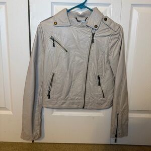 Cream Pleather Jacket JOUJOU